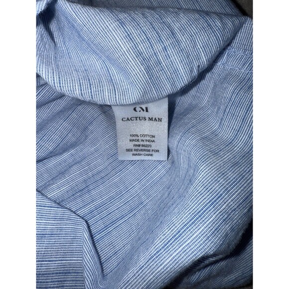 Cactus Man Ricky Singh Slim Fit Size XL Blue Button Up Short Sleeve - Picture 5 of 7